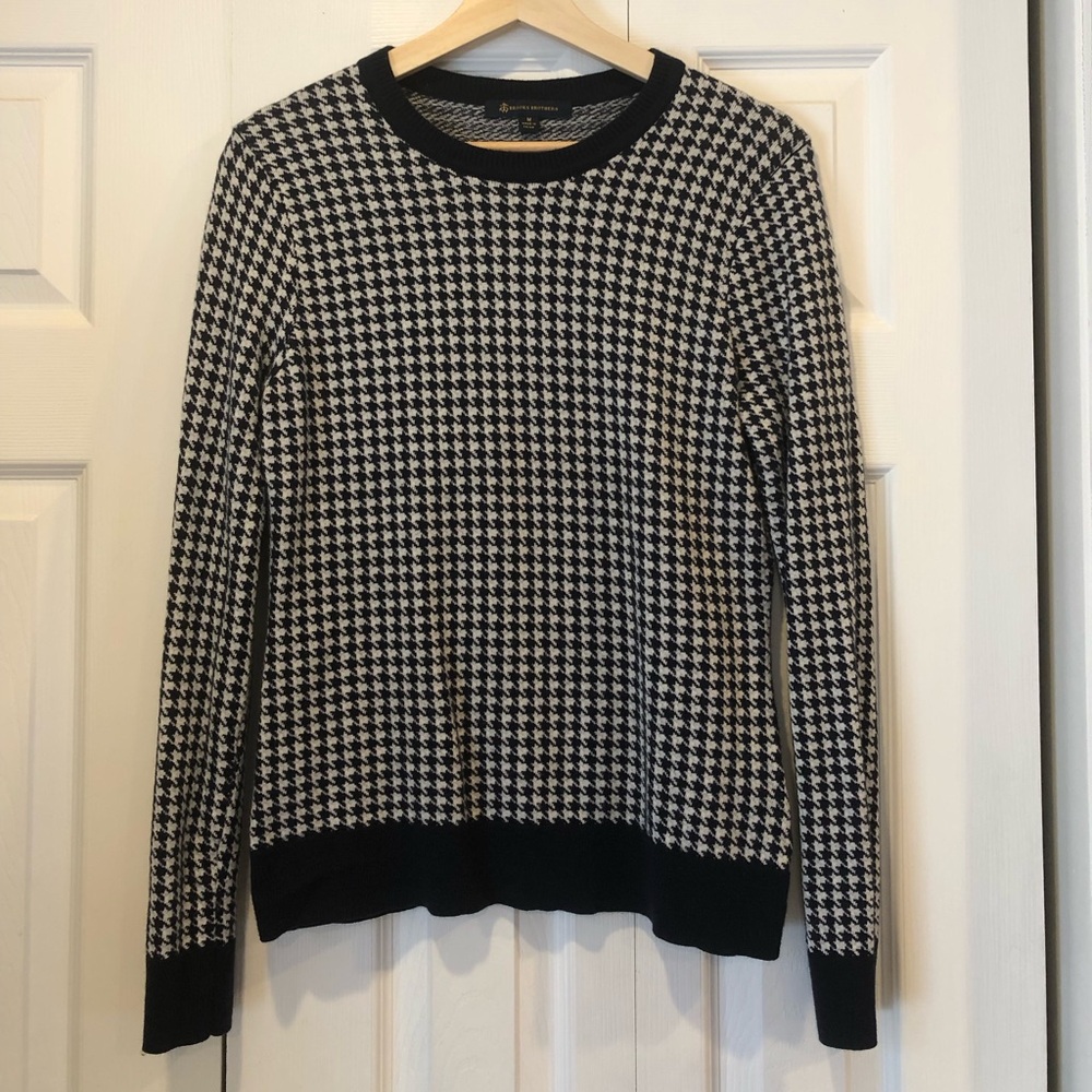 Brooks Brothers Navy Houndstooth Sweater